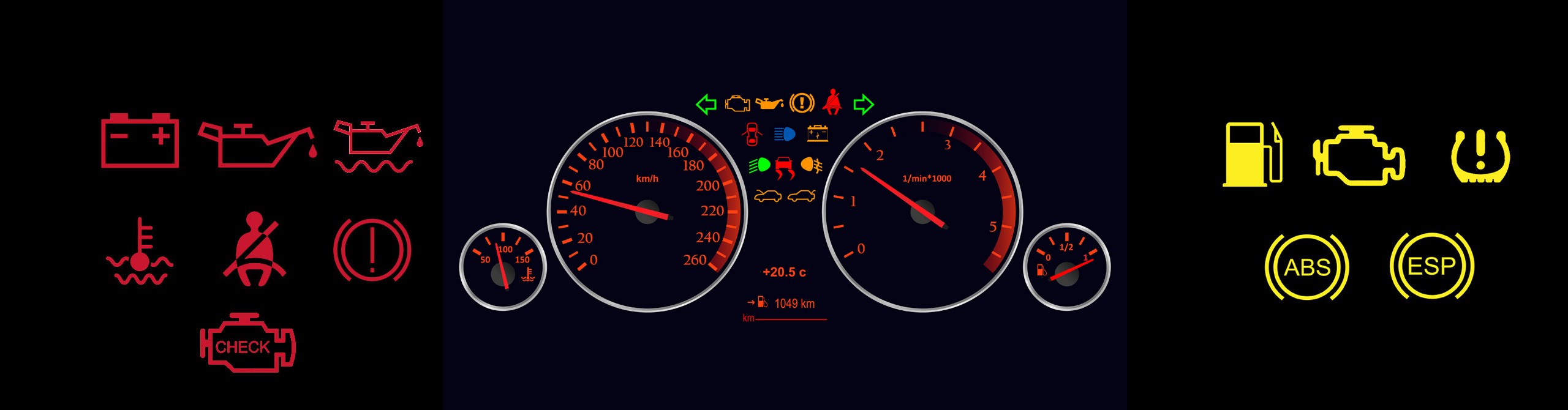 Warn- und Kontrollleuchten Header image